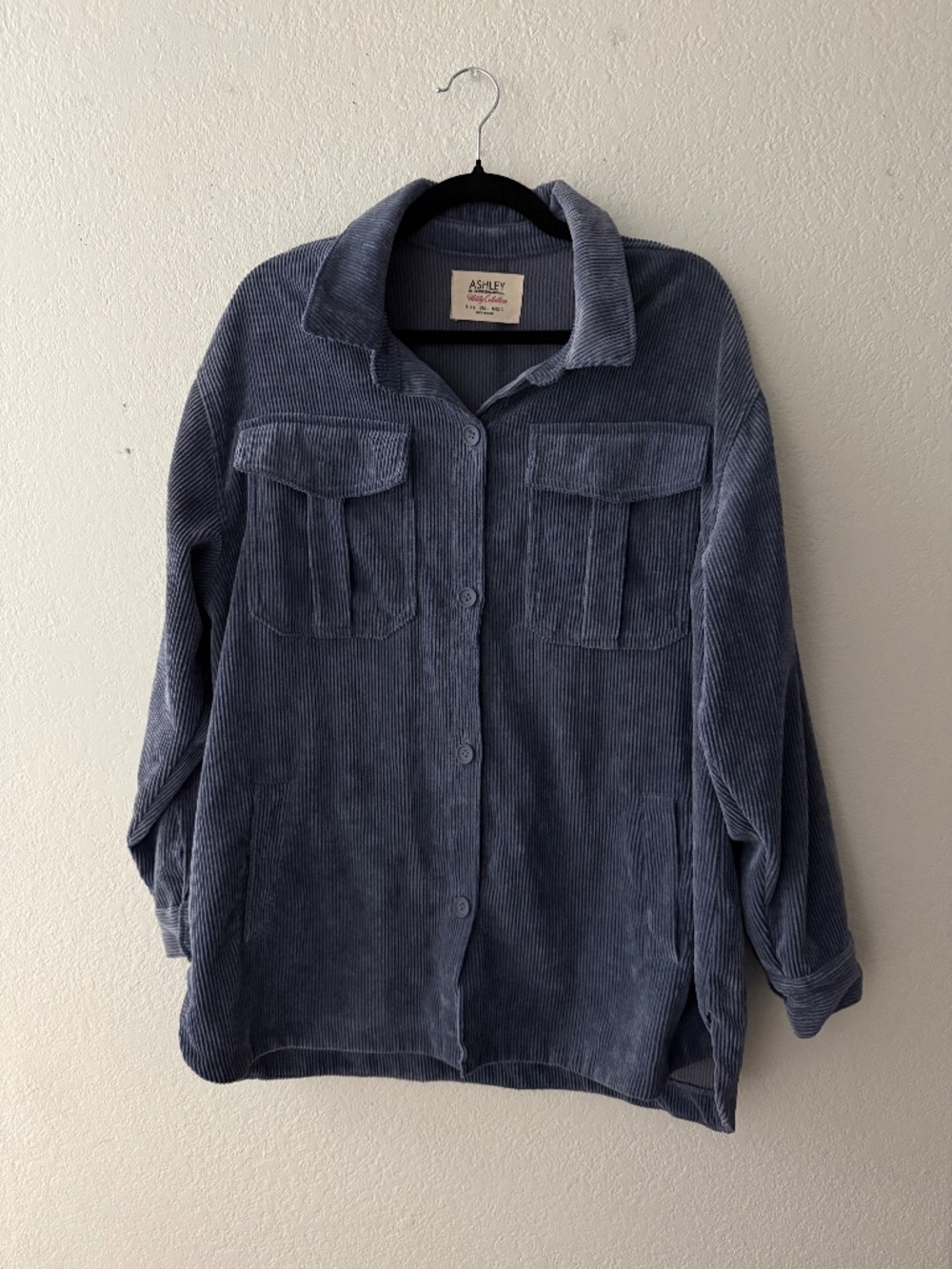 Blue corduroy shacket